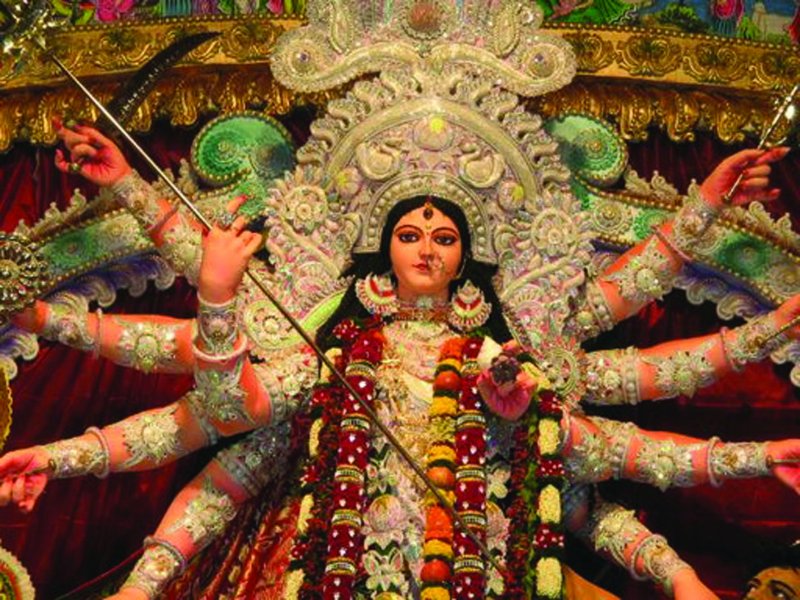 Image:Durga's idol in Kashi Bose Lane puja.jpg